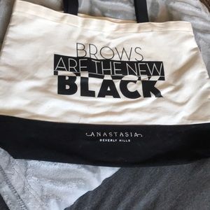ABH cream and black canvas bag
